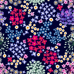 Fototapeta na wymiar Seamless print with colorful wildflowers.