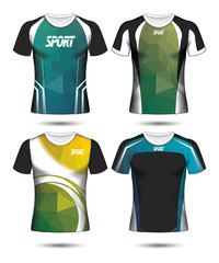 Set of Soccer sport t-shirt layout design poly template and polo shirt vector illustration