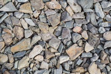 many different stones on the shore of the lake background