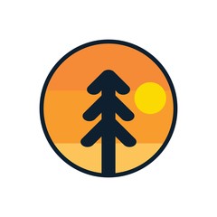 Obraz premium simple logo badge nature design, for t-shirt prints, patches, emblems, posters, badges and labels and other uses