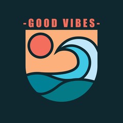 beach logo design vector illustration