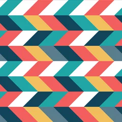 Deurstickers Kleurrijk parallellogram horizontaal naadloos patroon © roman bykhalov