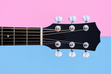  Acoustic guitar heads in your style on background pastel
