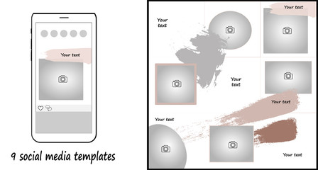 Trendy editable template for social network message, vector illustration. Design backgrounds for social media. 