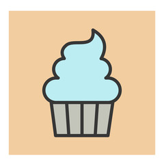 Cupcake icon Vector Simple Design
