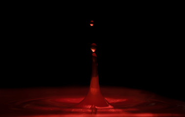 glowing red dropping liquid