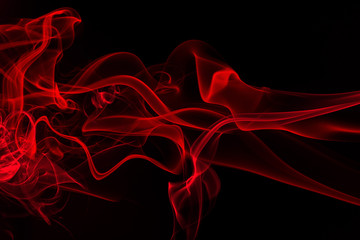 Red smoke abstract on black background, fire design