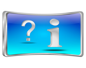 Information and question button - 3D illustration