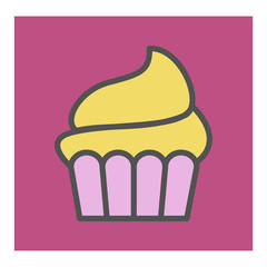 Cupcake icon Vector Simple Design