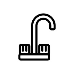 Water mixer icon vector. A thin line sign. Isolated contour symbol illustration