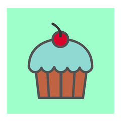 Cupcake icon Vector Simple Design