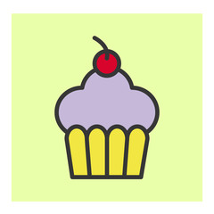 Cupcake icon Vector Simple Design