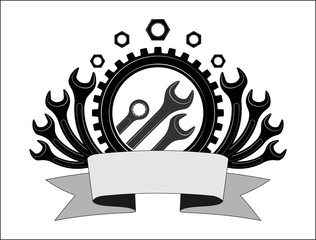 Logo or emblem for car service and garage. High-quality car repair and maintenance.