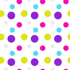 Colorful dotted seamless pattern vector. Bright colors