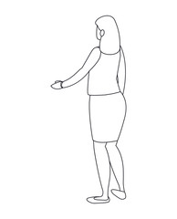 Isolated avatar woman of back vector design