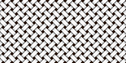 Monochrome wicker background. Braided black and white pattern