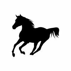 Fototapeta na wymiar Horses black silhouette. Equine vector illustration.