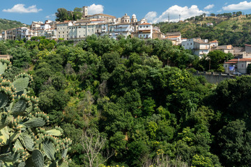 Panoramic view of Luzzi, historic village in Calabria, Southern Italy