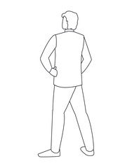Isolated avatar man of back vector design