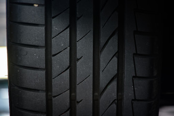 Set of summer car tires isolated,Tire stack background,Car tyre protector close up,Black rubber tire,New car tires,Close up tyre profile,Close up tyre profile car tires,Surface rubber car.