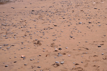 Sand and gravel on the beach