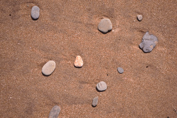 Sand and gravel on the beach