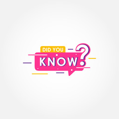 Did You Know Vector Design Template