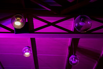 abstract musical background with fluorescent crimson light