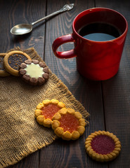 Sponge cookies and a cup of tea 