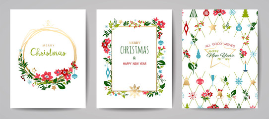 Merry Christmas greeting card. Hand drawn illustration. Winter theme greeting card. - 310425953