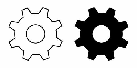 The black and white Cogs icons illustration