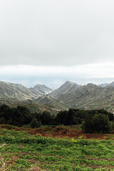 Naklejka premium Mountain range in Anaga Natural Park In Tenerife, Canary Islands, Spain