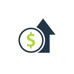 Cost rising icon. Clipart image isolated on white background