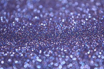 Magic Abstract Sparkle Glitter Lights Background. Sapphire Blue Color. Shine Bokeh Effect. For party, holidays, celebration.
