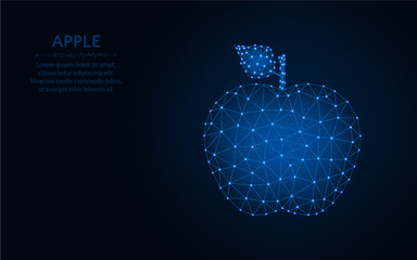 Apple polygonal vector illustration