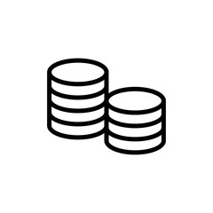 Coins icon simple style flat outline illustration