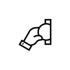 Human hand with coin simple flat illustration