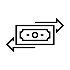 Payment cash exchange icon simple flat outline illustration