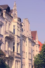 Fototapeta na wymiar Dusseldorf, Germany. Retro filtered colors.