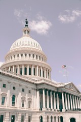 Washington Capitol, USA. Retro filtered colors.
