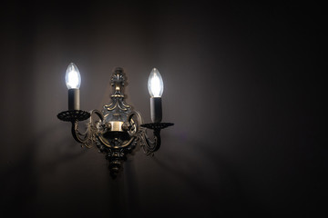 Fototapeta na wymiar Retro wall lamp light bulb interior vintage style decoration contemporary