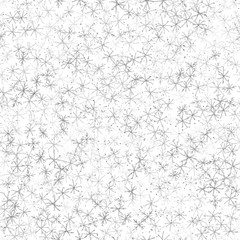 Hand Drawn grey Snowflakes Christmas Seamless Patt