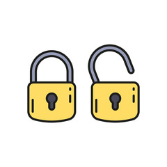 Padlock icon. Concept of secure and encryption. Vector illustration.