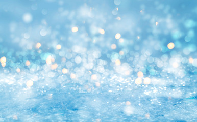 Abstract background. Defocused lights of the night city. Brilliant festive background with neon...