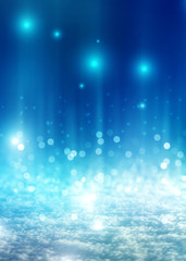 Abstract background. Defocused lights of the night city. Brilliant festive background with neon glow.