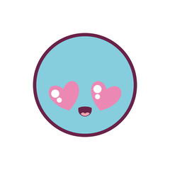 in love circle kawaii cartoon vector design