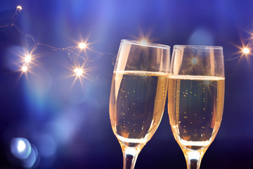 New Year with champagne.