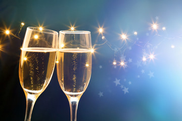 New Year with champagne.