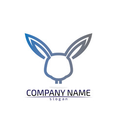 Rabbit vector Logo template and animal icon design animals