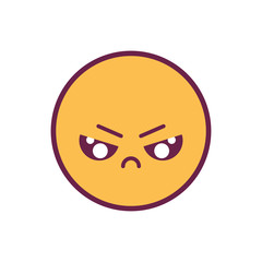 angry circle kawaii cartoon vector design